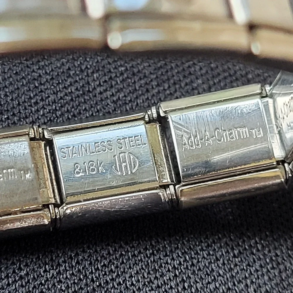 Vintage Add A Charm Italian Bracelet 18K Gold Links Parts Repair